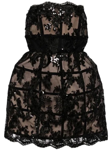 Alice + olivia короткое платье Gerda с пайетками, черный