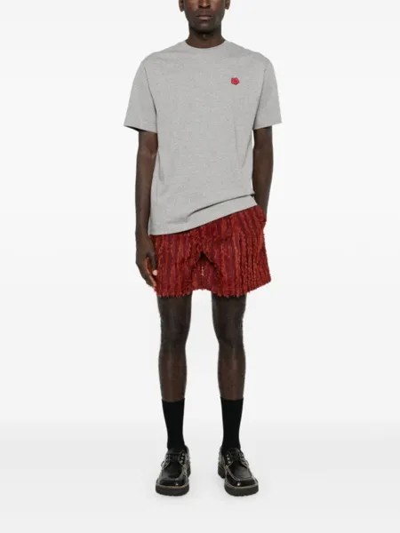 Kenzo футболка из хлопка с принтом «Цветок Боке», серый