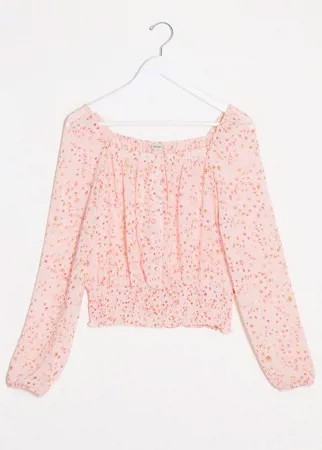 Блузка с цветочным принтом и квадратным вырезом Pimkie-Многоцветный