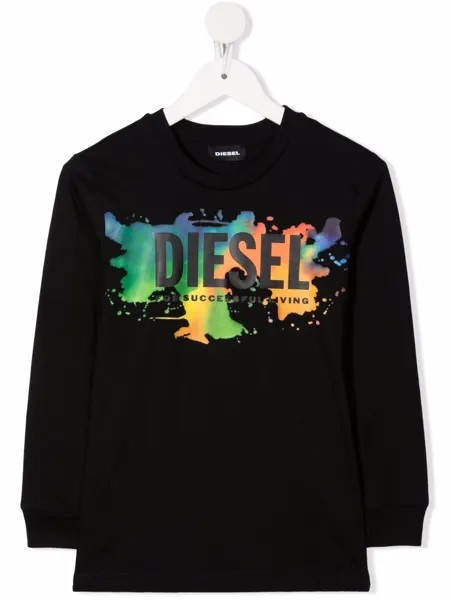 Diesel Kids футболка с длинными рукавами и графичным принтом