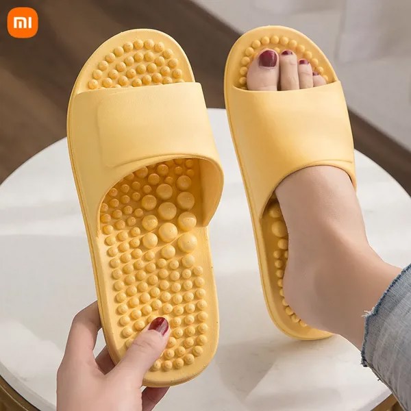 Шлепанцы Xiaomi для пар унисекс, домашние мягкие Нескользящие, износостойкие массажные, удобные тапочки для женщин и мужчин