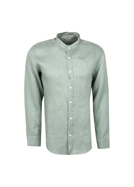 Зеленая мужская рубашка узкого кроя с воротником на пуговицах A266DANIELL20- AT.P.CO, зеленый