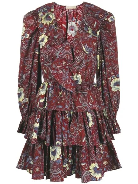 Ulla Johnson платье мини Lola с цветочным принтом, красный