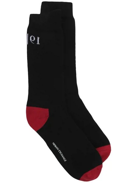 Armani Exchange stitched logo ankle socks