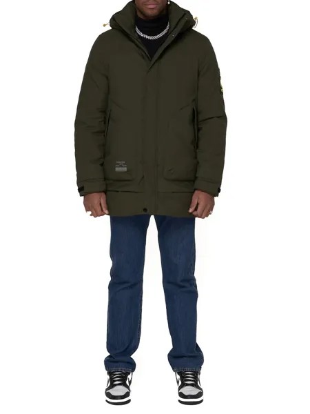 Спортивная куртка мужская NoBrand AD90016 хаки 3XL