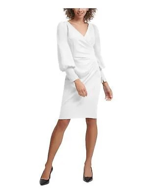 CALVIN KLEIN Женское белое коктейльное платье-футляр длиной до колена 2