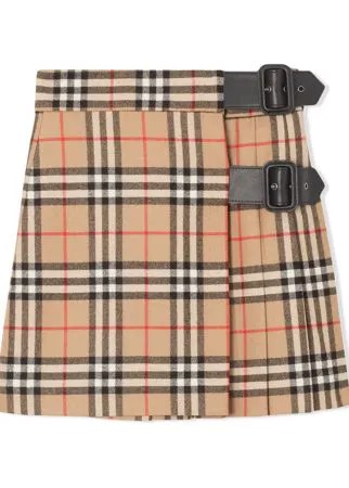 Burberry Kids юбка в клетку Vintage Check
