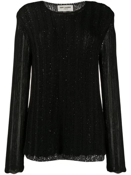 Saint Laurent многослойный джемпер с пайетками