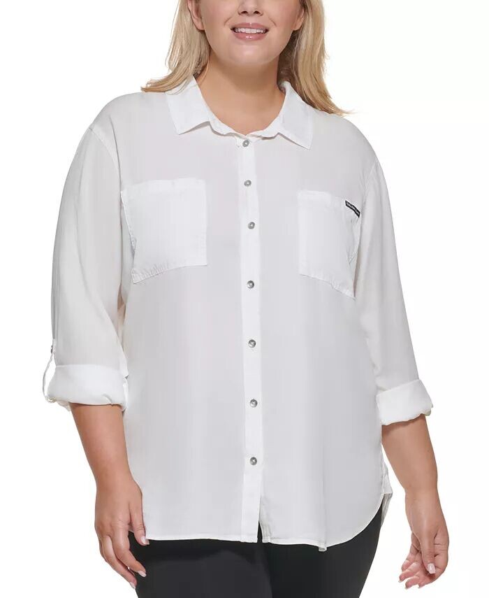 Модная рубашка больших размеров Calvin Klein Jeans, белый