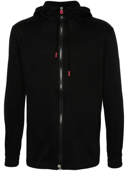 Kiton хлопковая толстовка с капюшоном, черный