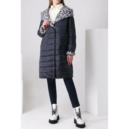 Куртка  Baronia, демисезон/зима, удлиненная, силуэт свободный, водонепроницаемая, карманы, утепленная, стеганая, воздухопроницаемая, размер 50, синий