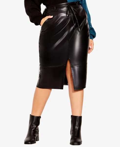 Модная юбка Celine больших размеров City Chic, черный