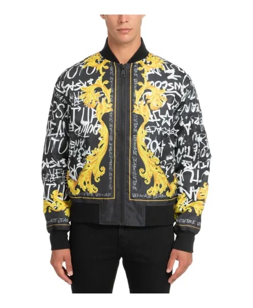 Абстрактная куртка бомбер на молнии Versace Jeans Couture, черный