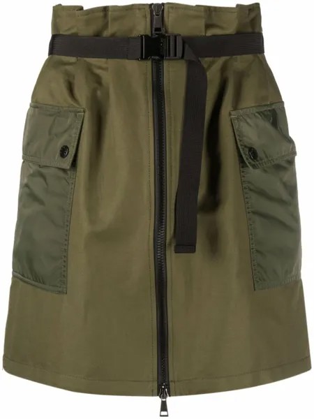 Moncler юбка карго с завышенной талией, зеленый