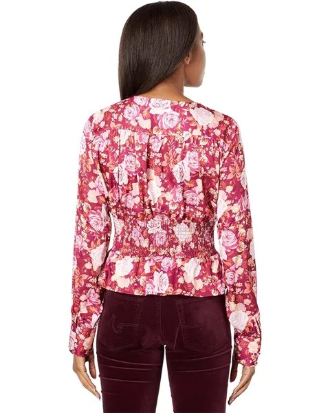 Топ WAYF Long Sleeve Peplum Top, цвет Red Roses