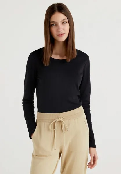 Рубашка с длинным рукавом United Colors of Benetton, черный