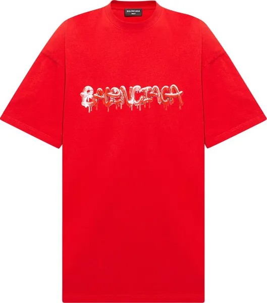 Футболка Balenciaga Oversized T-Shirt 'Cardi Red', красный