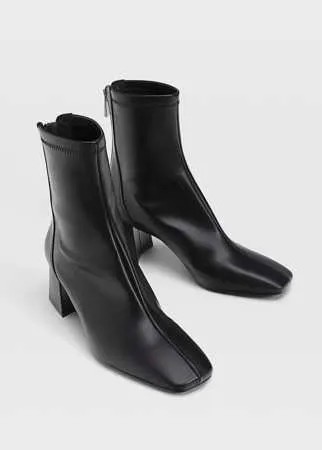 Stradivarius Ботильоны На Среднем Каблуке С Эластичным Голенищем Черный 40