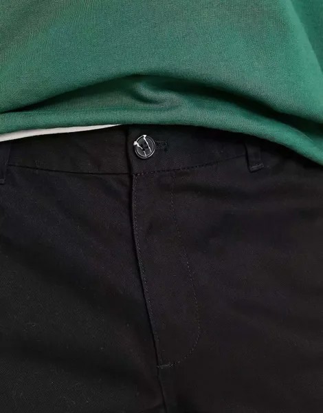 Черные прямые шорты чинос New Look