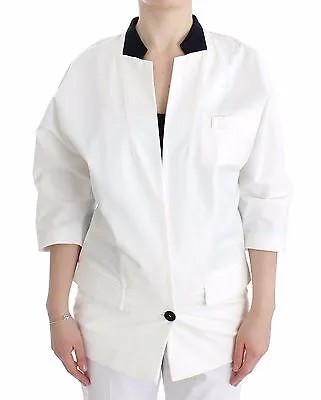 ANDREA POMPILIO Куртка Белый пиджак Пальто оверсайз из хлопка IT40 / US6 /S Рекомендуемая розничная цена 600 долларов США