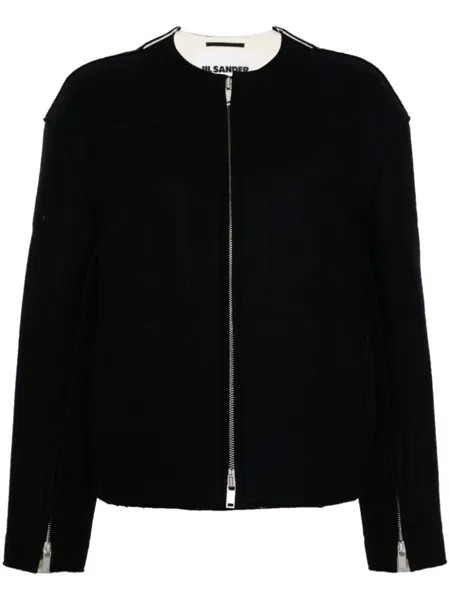 Jil Sander шерстяная куртка на молнии, синий