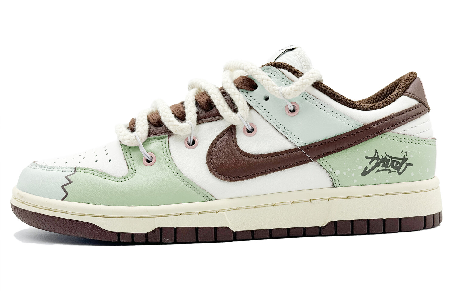 Кроссовки Nike Dunk Skateboarding Shoes Women's Low-top Green, светло-зеленый