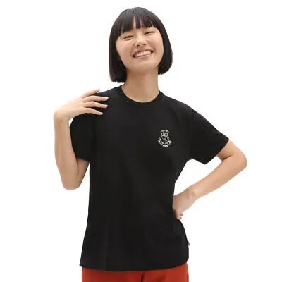 Женская футболка Vans Bossy Bear SS Lifestyle, черно-белая спортивная футболка