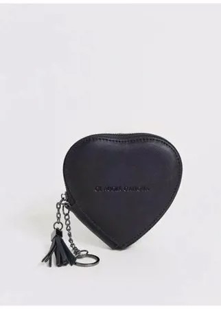 Женский Черный кошелек для монет в форме сердца Claudia Canova