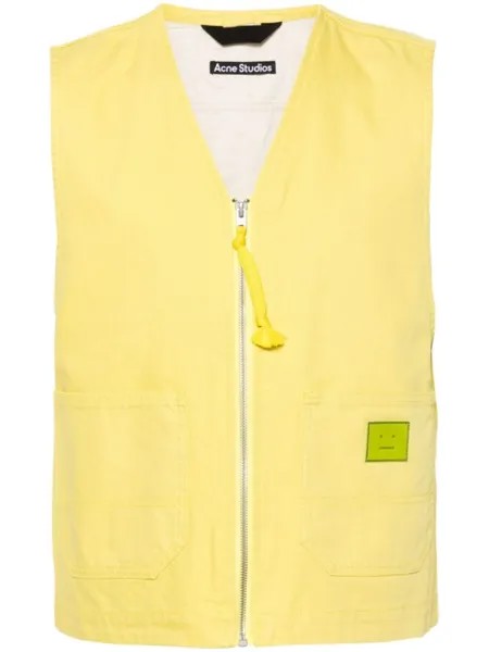 Acne Studios жилет с логотипом Face, желтый