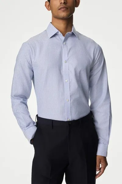 Полосатая хлопковая футболка Marks & Spencer, синий