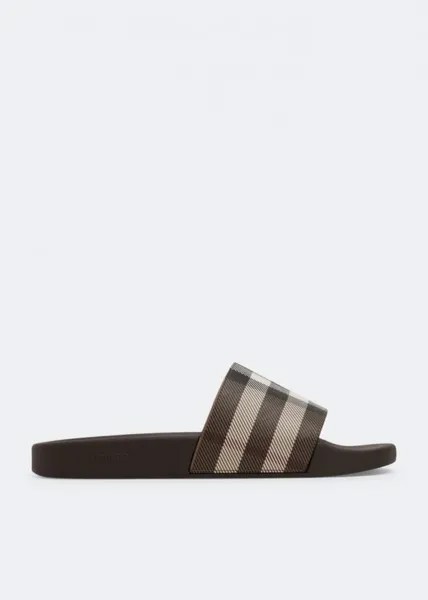 Шлепанцы BURBERRY Furley slides, коричневый