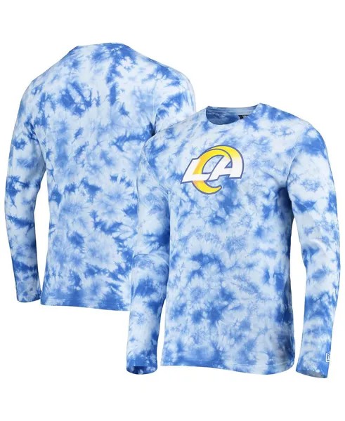 Мужская футболка с длинным рукавом royal los angeles rams tie-dye New Era