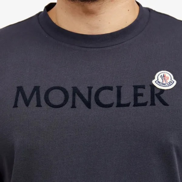 Moncler Футболка с логотипом в тон, синий