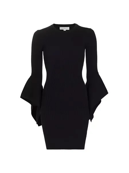 Облегающее платье с расклешенными рукавами Michael Kors Collection, черный