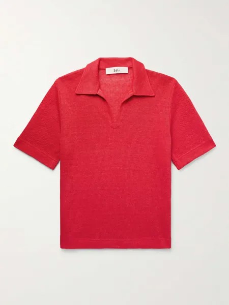 Льняная рубашка-поло Mate SÉFR, красный