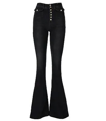 Женские черные расклешенные джинсы Versace Jeans Couture