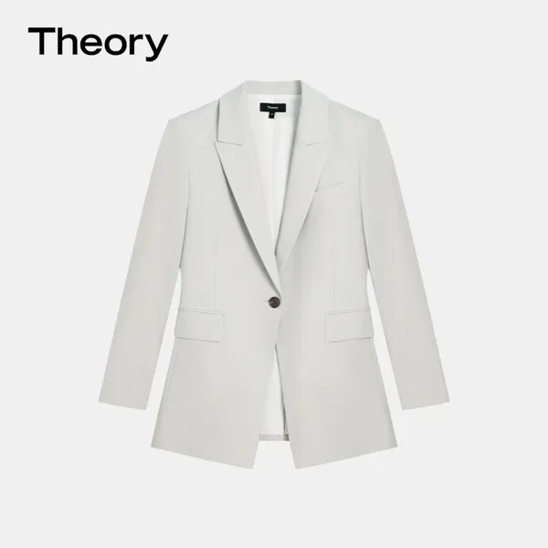Костюм женский Theory на пуговице, серо-синий