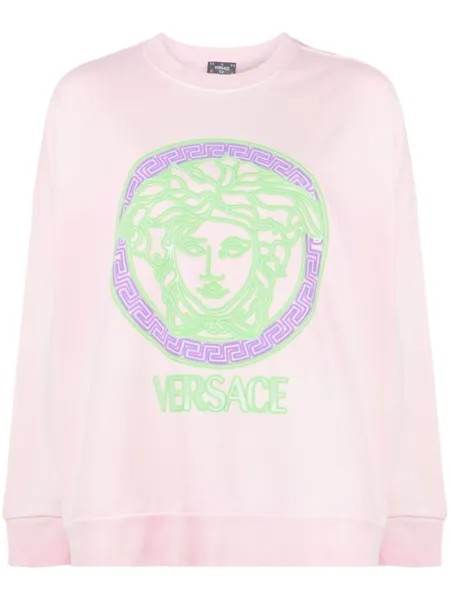 Versace толстовка Medusa Logo Distressed, розовый