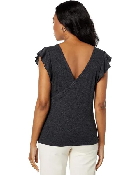 Футболка Chaser Tri-Blend Rib Flutter Sleeve Tee, черный