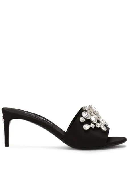 Dolce & Gabbana мюли с кристаллами, черный