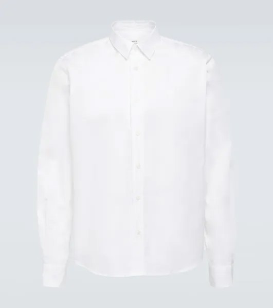 Хлопковая оксфордская рубашка Ami Paris, белый