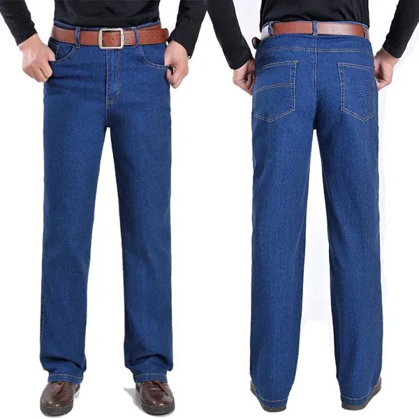 DingDong Красоти Мужчины Мода Случайные прямые длинные джинсы Тощий Карандаш Джинсовые брюки Мужчины Чистый цвет Slim Fit Классические брюки