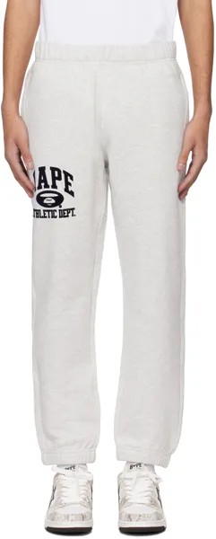 Серые спортивные штаны с вышивкой Aape By A Bathing Ape