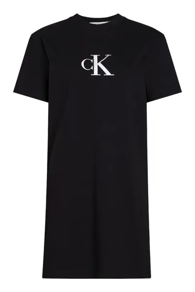 Платье-Футболка с логотипом Calvin Klein Jeans, черный
