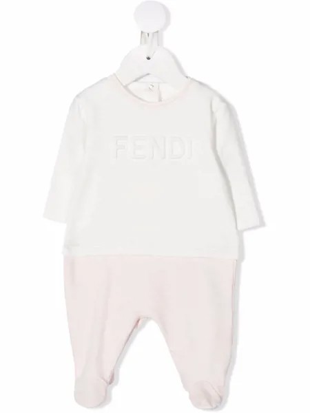 Fendi Kids ромпер с тисненым логотипом