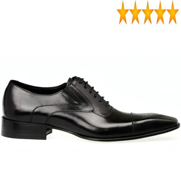 Классические мужские черные итальянские модные деловые оксфорды из натуральной кожи 2021 броги с закрытым носком Свадебная обувь мужские ту...