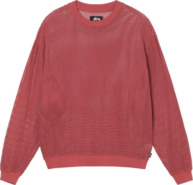 Лонгслив Stussy Cotton Mesh Long-Sleeve Crew 'Brick', красный