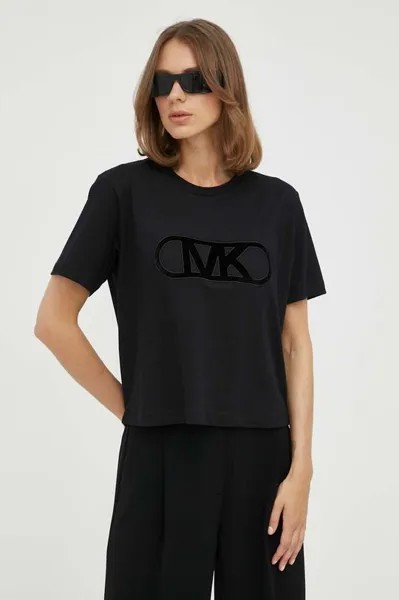 Хлопковая футболка MICHAEL Michael Kors, черный
