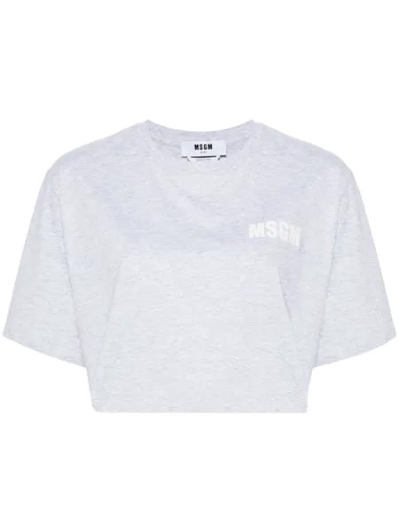 MSGM футболка с логотипом, серый