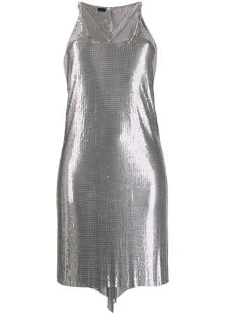Paco Rabanne сетчатое платье с эффектом металлик